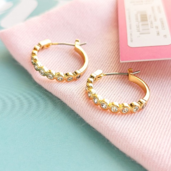 Kate Spade Full Circle Gold Hoops with Cubic Zirconia. NWT & Dustbag - Picture 2 of 7